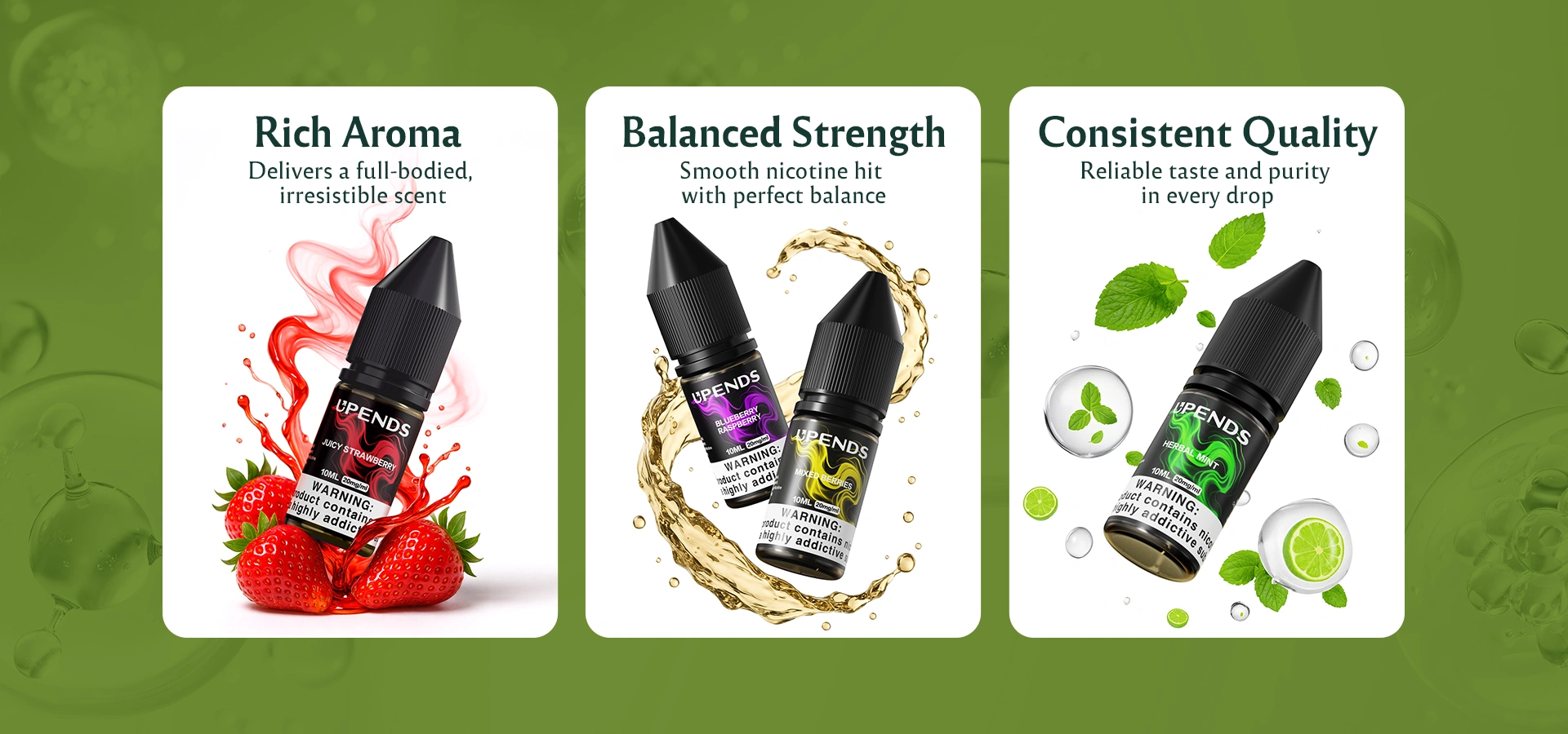 Starkes Aroma, ausgewogene Stärke, konstante Qualität in jedem Tropfen