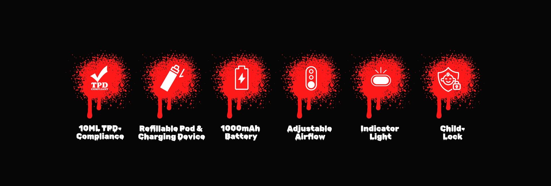 Nachfüllbarer Pod + Ladegerät, 1000mAh Akku, einstellbarer Luftstrom, Anzeige, Kindersicherung