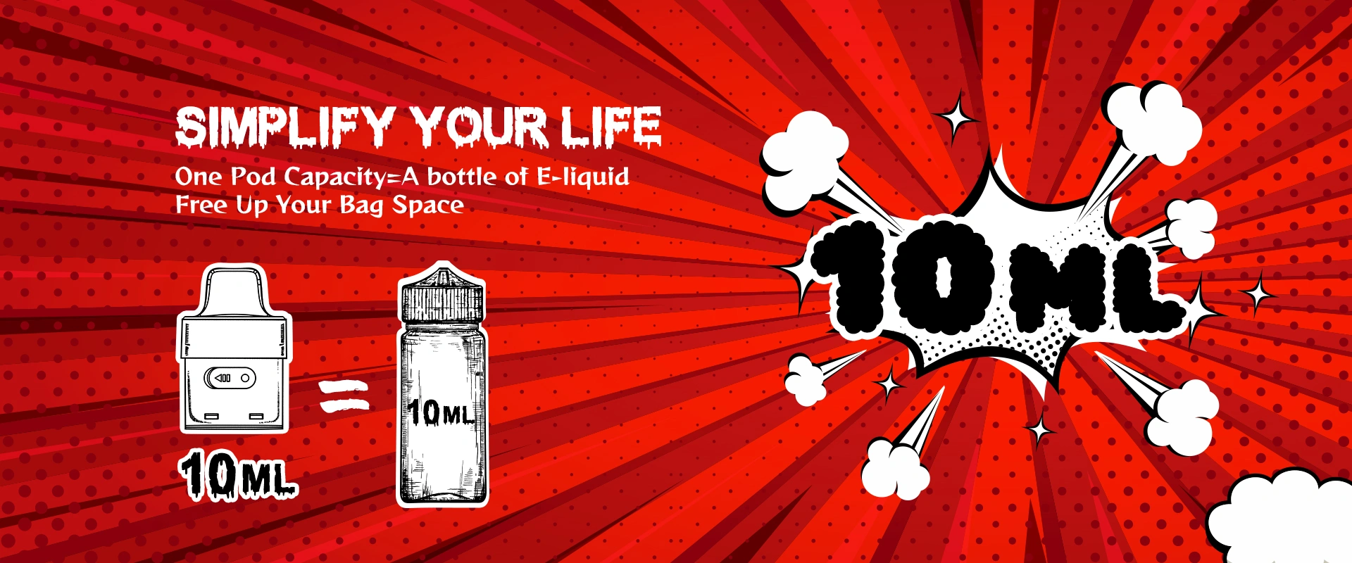 Ein Pod = 1 Flasche E-Liquid, einfach, platzsparend