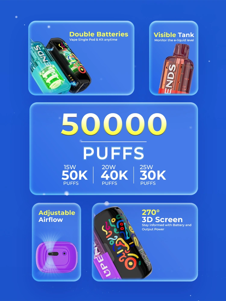 50000 Züge, 3 Leistungsmodi, sichtbarer Tank, einstellbarer Luftstrom