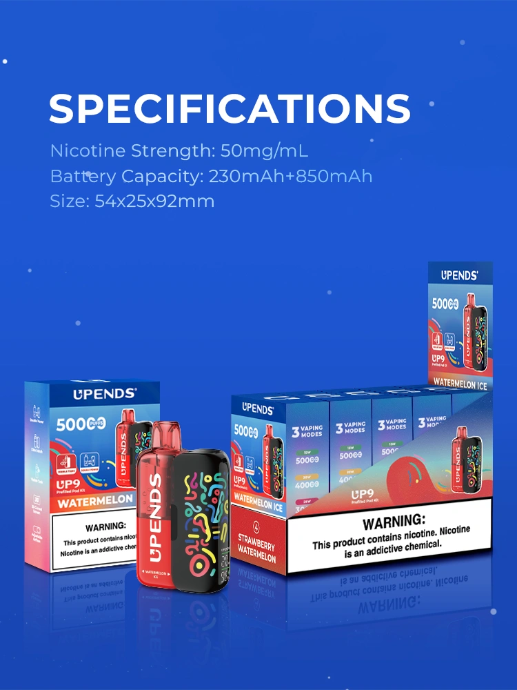 Specs: 20ml E-Liquid, 50mg/ml Nikotin, 230mAh+850mAh Akku, 54x25x92mm