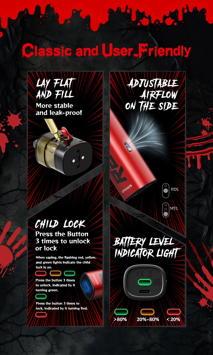 Flach legen zum Befüllen, stabil, auslaufsicher, RDL/MTL, Kindersicherung, Akkuanzeige